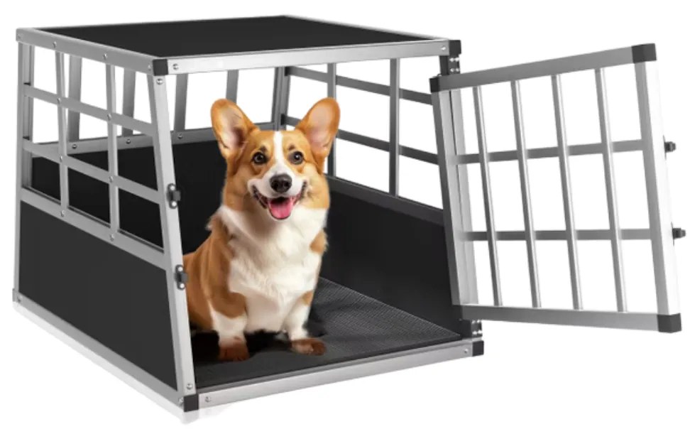 Transporter dla psa BRUNO, 70x54x51cm, srebrna/czarna Cadoca