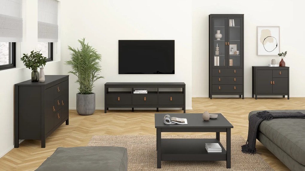 Komoda pokojowa w kolorze czarnym Madrid 3+2