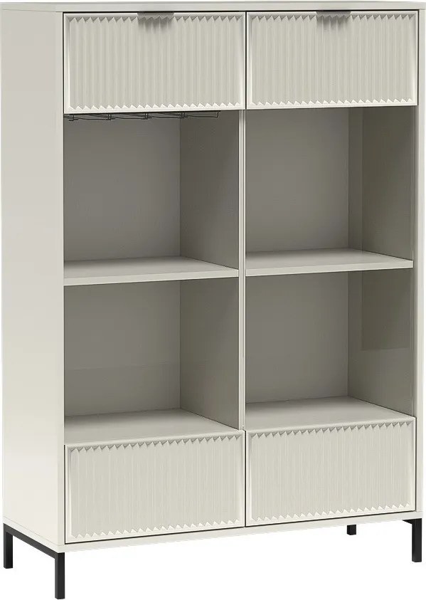 Witryna ZIGO 150 x 104,8 cm, Stojąca witryna do Salonu, Kaszmir