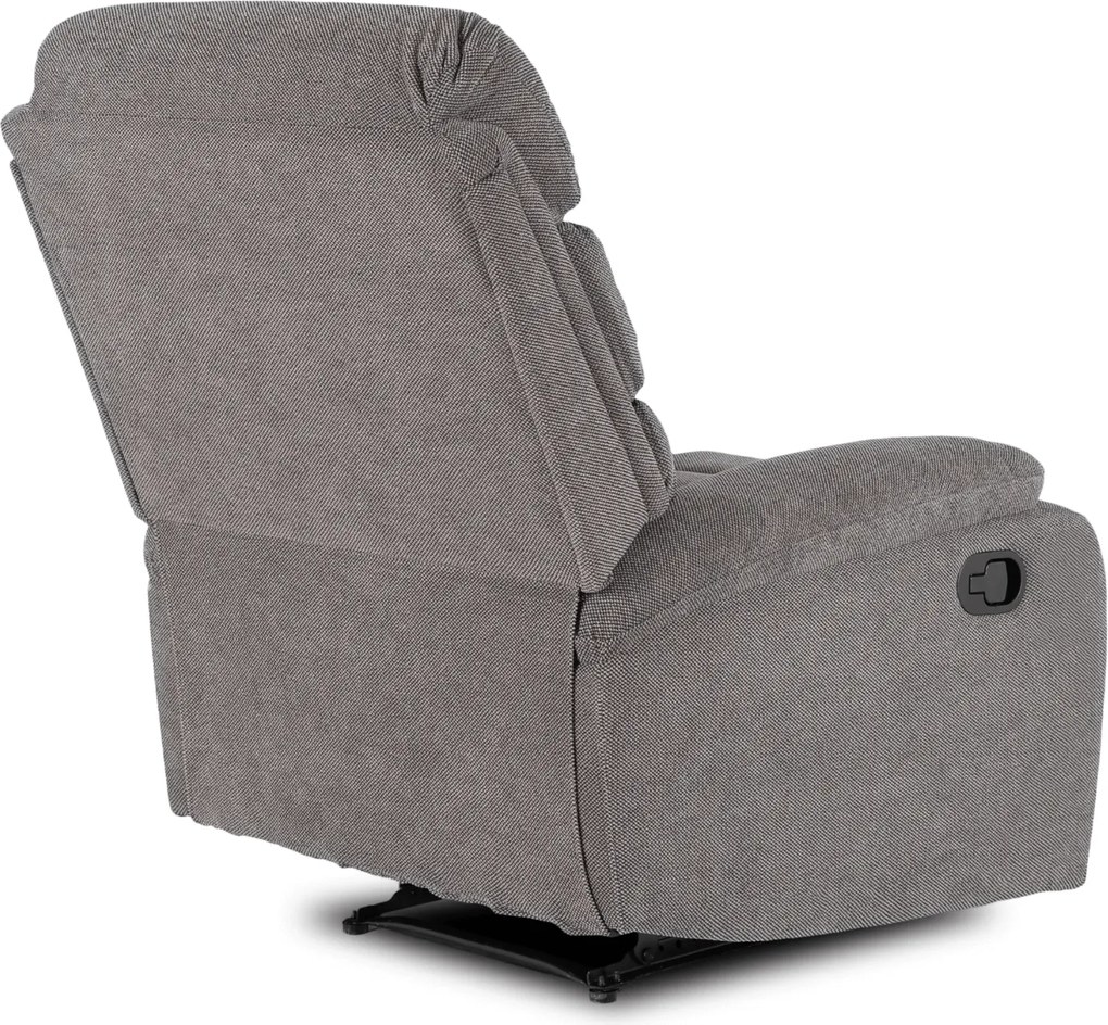 Fotel Rozkładany z Podnóżkiem KOBE Szary Nowoczesny
