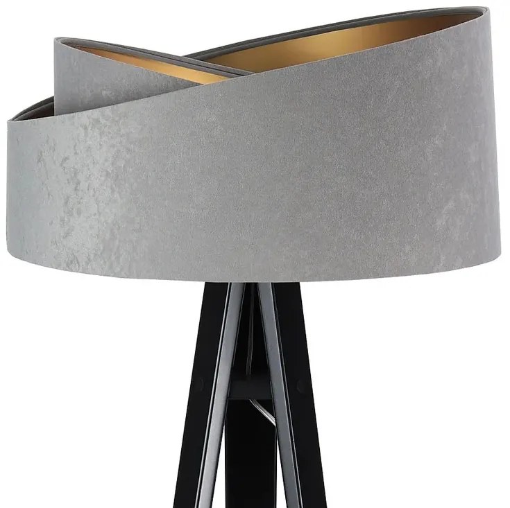 Szaro-czarna nowoczesna lampa stojąca trójnóg - 4X S025 K6-C39