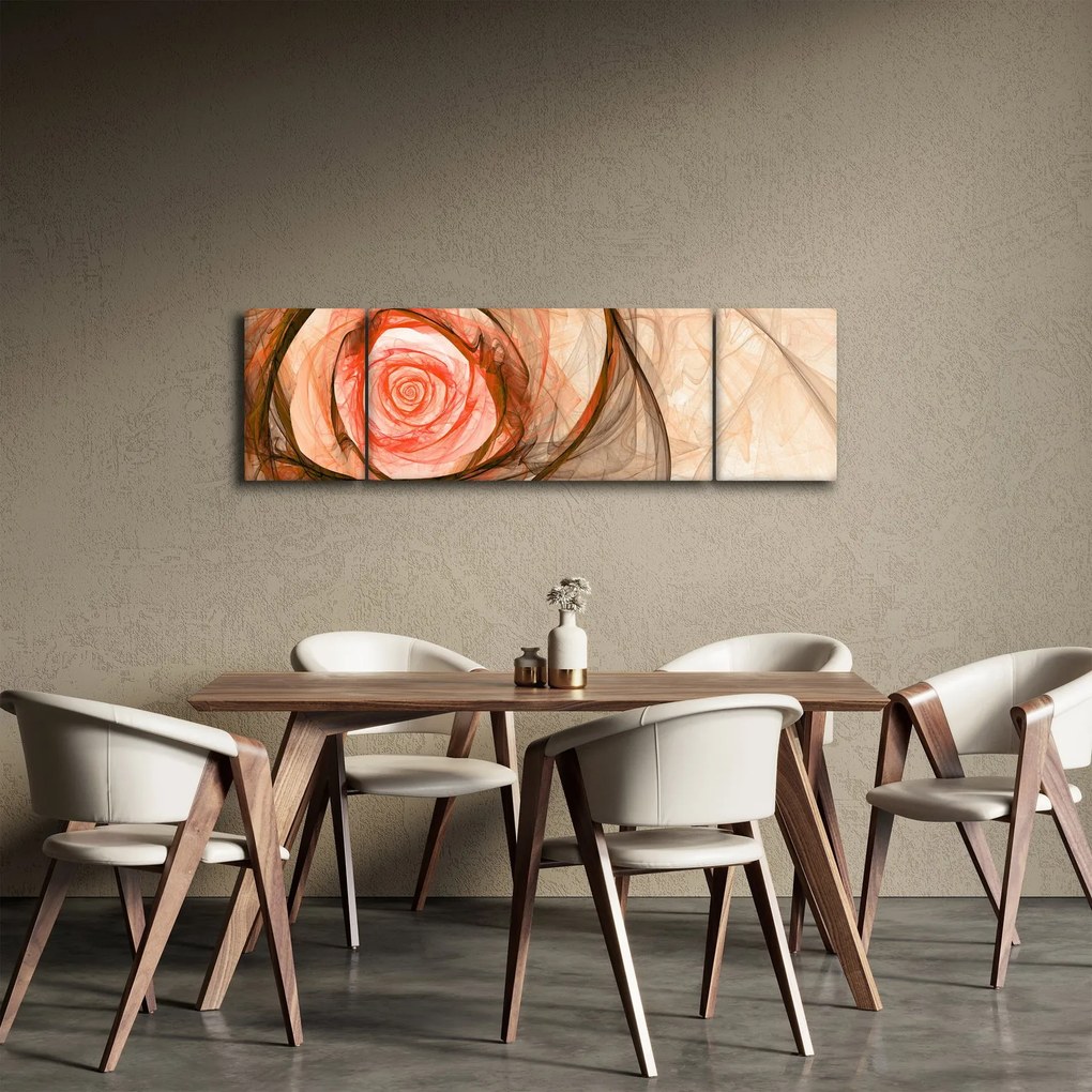 Obraz - Abstrakcyjny róż z białym tłem (170x50 cm)