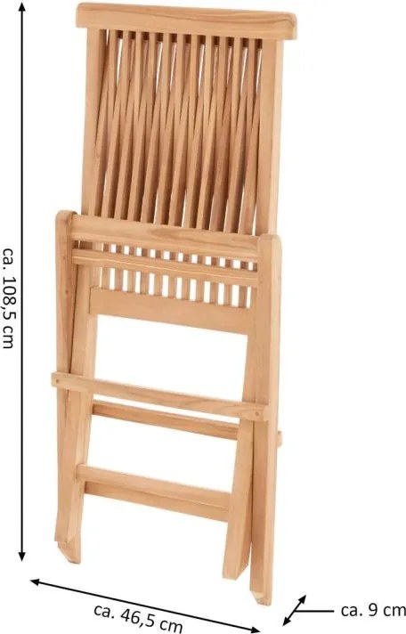 Komplet 4 x składane krzesła ogrodowe DIVERO z drewna tekowego