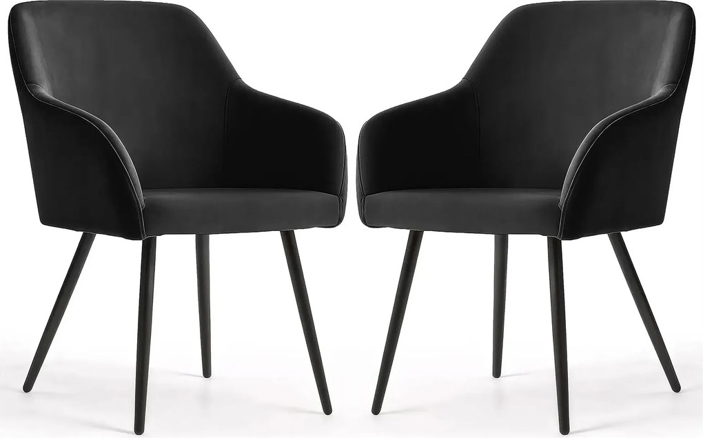 Zestaw 4 welurowych krzeseł tapicerowanych A5-B51