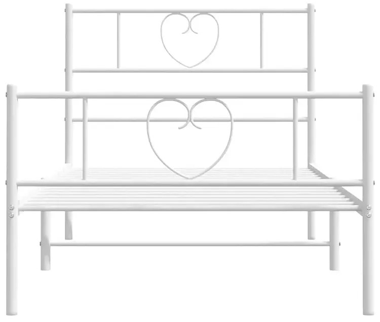 Białe metalowe łóżko loftowe 80x200 cm - Veligo