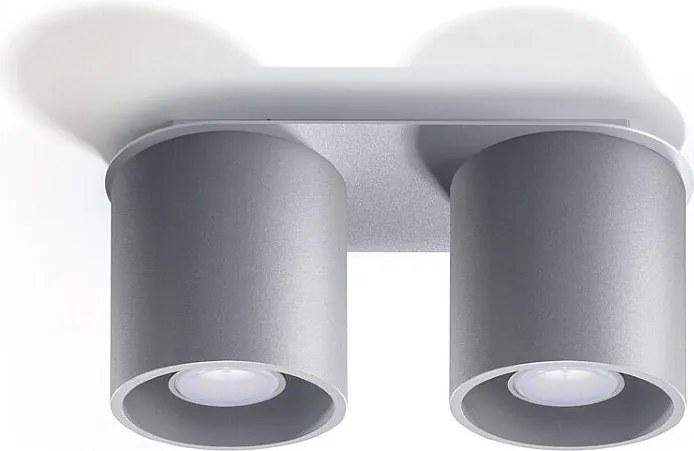 Plafony nowoczesny Celeris, aluminium - 2 źródło światła 4000K - L.26 x H.12 cm - szary