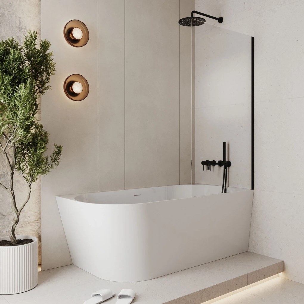 Parawan nawannowy prostokątny MOLIS Classic Clear szkło transparentne | Różne rozmiary : Kolor profili kabiny - Miedz szczotkowana, Rozmiar - 80x140 cm