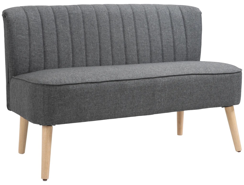 HOMCOM 2-osobowa kanapa sofa tapicerowana meble wypoczynkowe szeroka jasnoszara