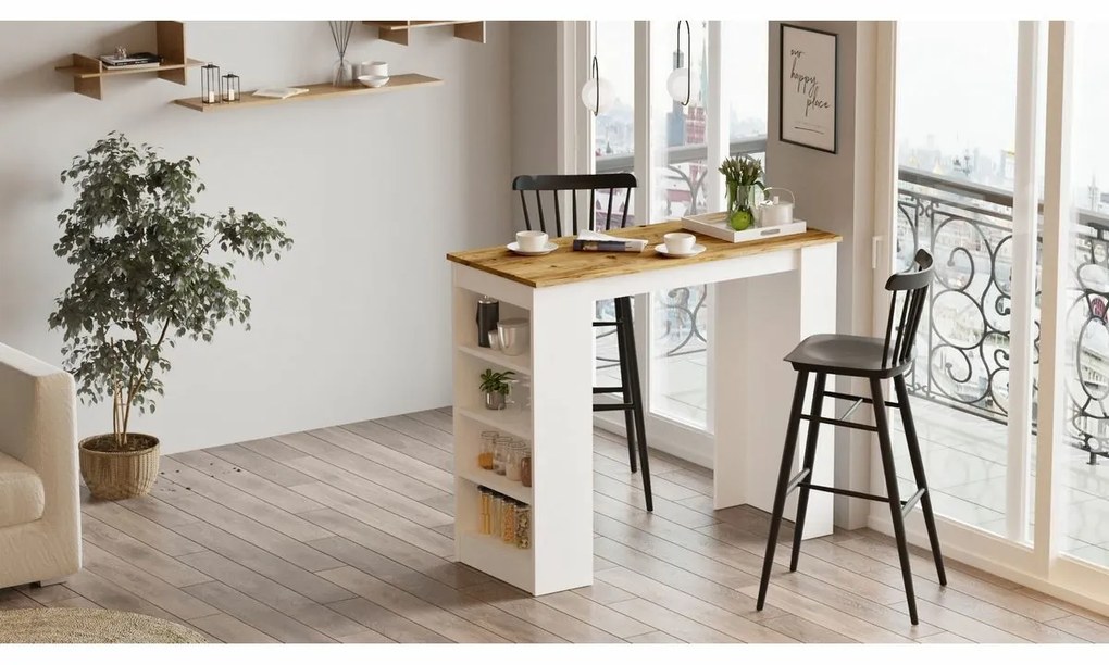 Stół barowy Lux White and Atlantic Pine