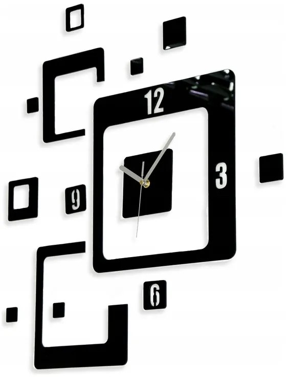 Zegar ścienny naklejany kwadratowy nowoczesny do salonu loft nowoczesny