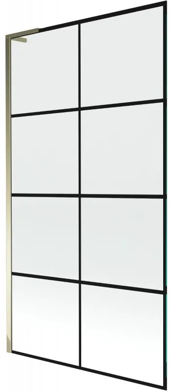 Mexen Next L parawan nawannowy 1-skrzydłowy 100 x 150 cm, czarny wzór, złoty - 895-100-000-03-77-50
