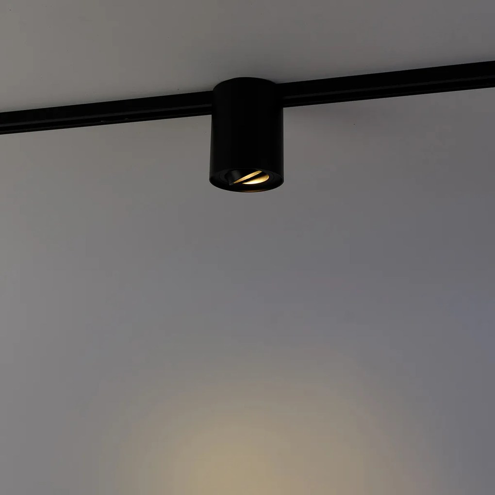 Nowoczesny reflektor szynowy jednofazowy czarny - Rondoo Up