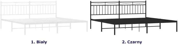 Białe metalowe łóżko małżeńskie 200x200 cm B5-S14