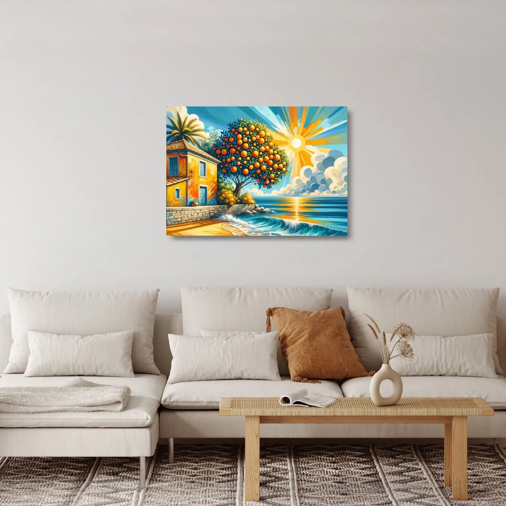 Obraz na szkle - Dom z pomarańczami I. (70x50 cm)