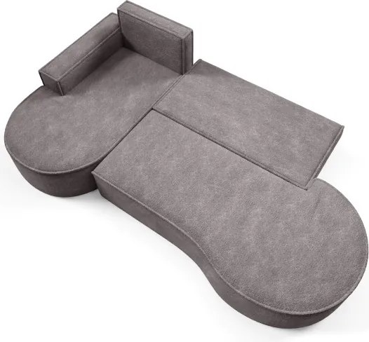 Narożnik MOLLY Lewostronny z funkcją spania, wolnostojący tkanina ABRIAMO 07 Szary