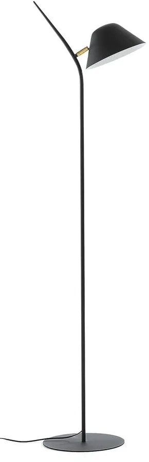 Czarna lampa stojąca z metalowym kloszem (wysokość 152 cm) Aurelia – Kave Home