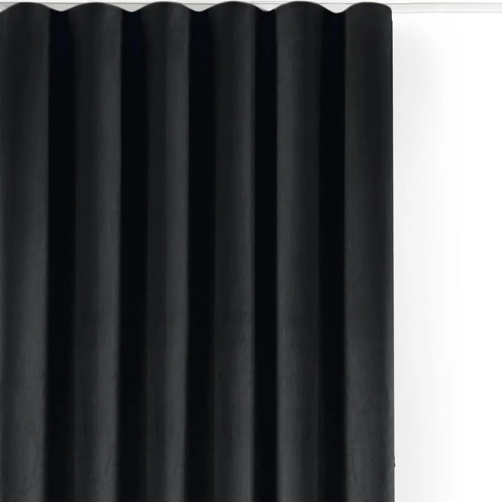 Czarna aksamitna zasłona częściowo zaciemniająca (dimout) 530x225 cm Velto – Filumi