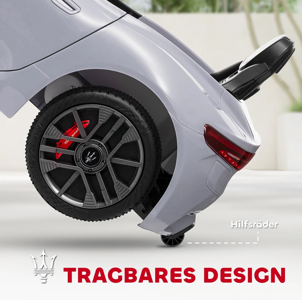 AIYAPLAY 12V Elektryczne Auto dla Dzieci, Pojazd dla Dzieci z Oświetleniem LED, Muzyką, Klaksonem, dla Dzieci 3-5 Lat, Szary