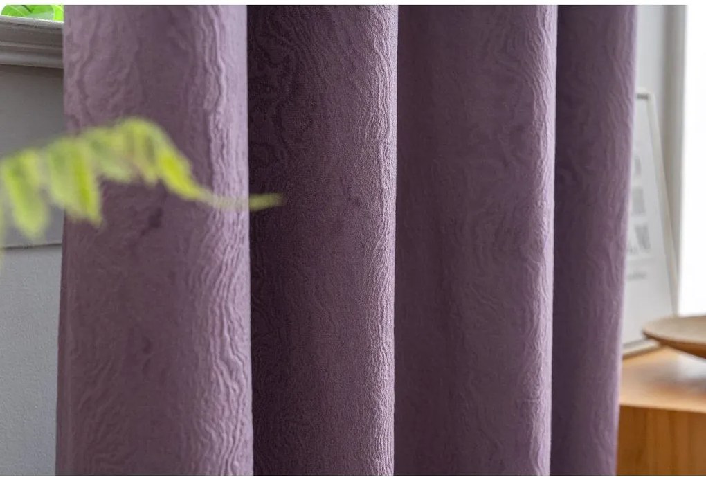 Zasłona zaciemniająca DUNES VELVET 140x250 cm, fioletowy Zawieszanie: Taśma z wiązaniami