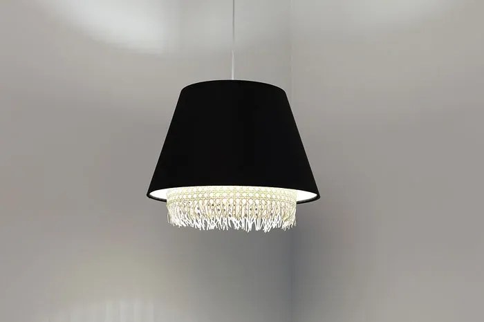 Czarna lampa wisząca boho nad stół - A345 D1-H35