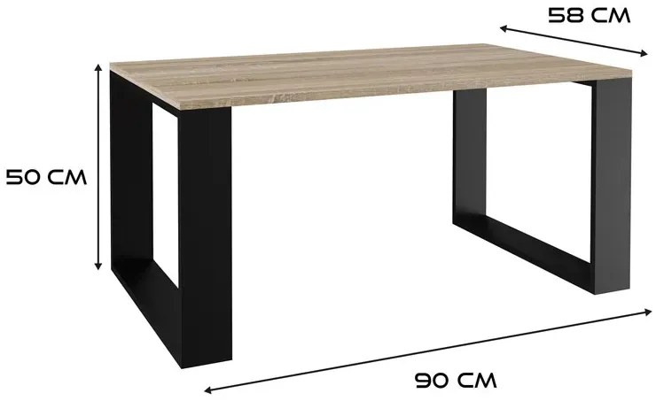 Stolik kawowy z prostokątnym blatem dąb sonoma - Suri 3X