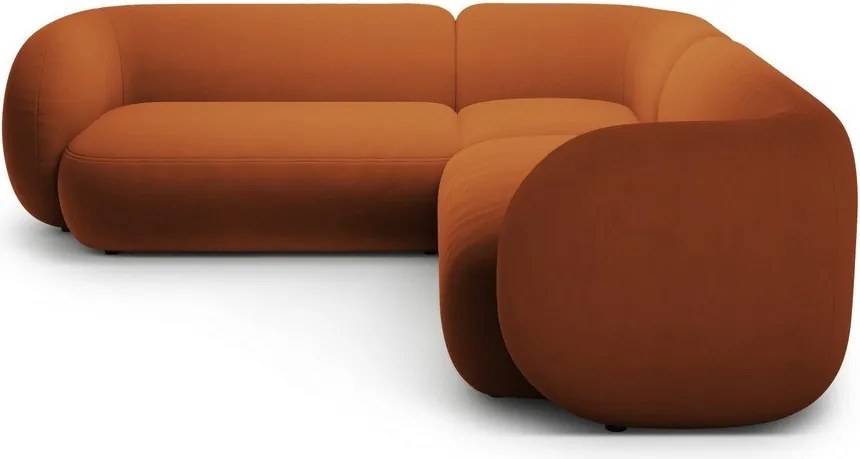 Aksamitny narożnik w kolorze terakoty Kate – Micadoni