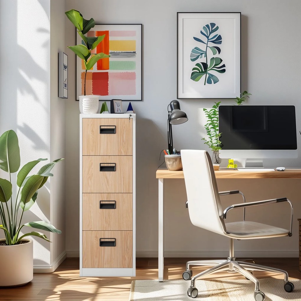 Szafka kartotekowa Eco Design Sara V004 46x62x132 cm biały/dąb sonoma