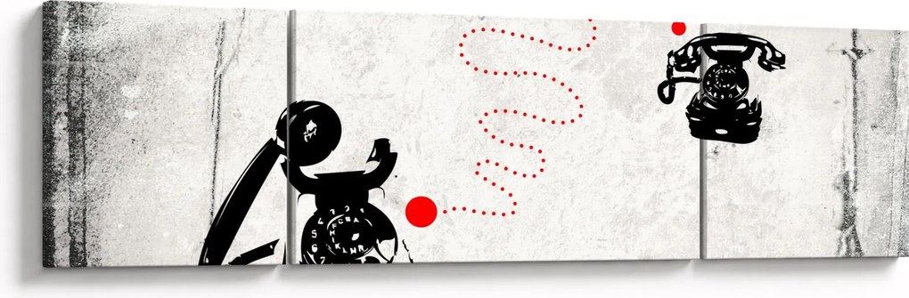 Obraz - Rysunek telefonu w stylu Banksy (170x50 cm)