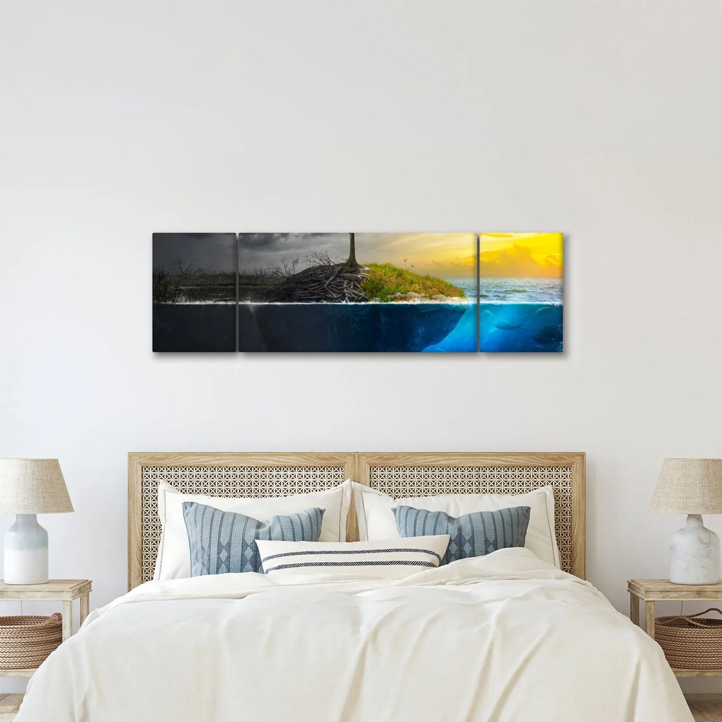 Obraz przedstawiający dwie strony (170x50 cm)