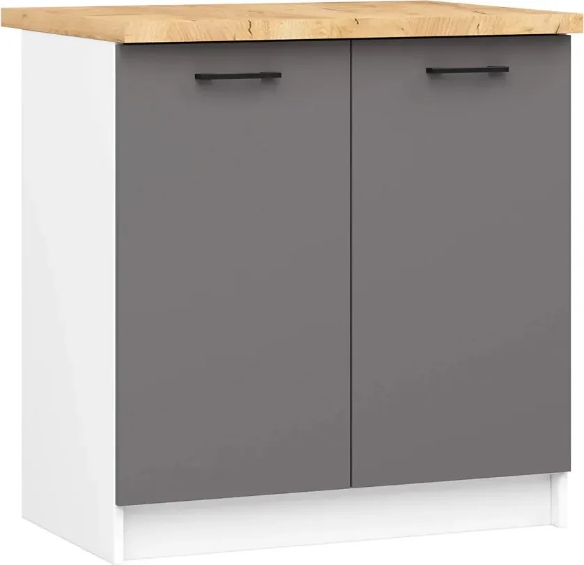 Szara minimalistyczna dolna szafka kuchenna A6-M06