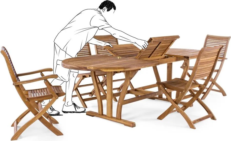 Drewniane krzesło ogrodowe w naturalnym kolorze Noemi – Bizzotto