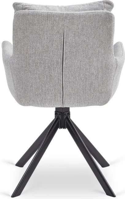 Krzesło Tapicerowane Obrotowe do Salonu PAUL Szare Nowoczesne