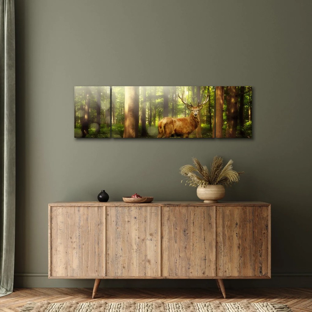 Obraz jelenia w lesie (170x50 cm)