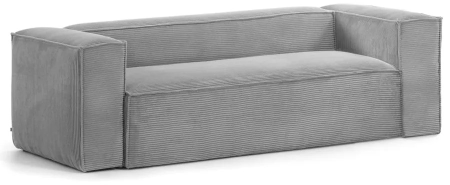Szara sztruksowa sofa 240 cm Blok – Kave Home