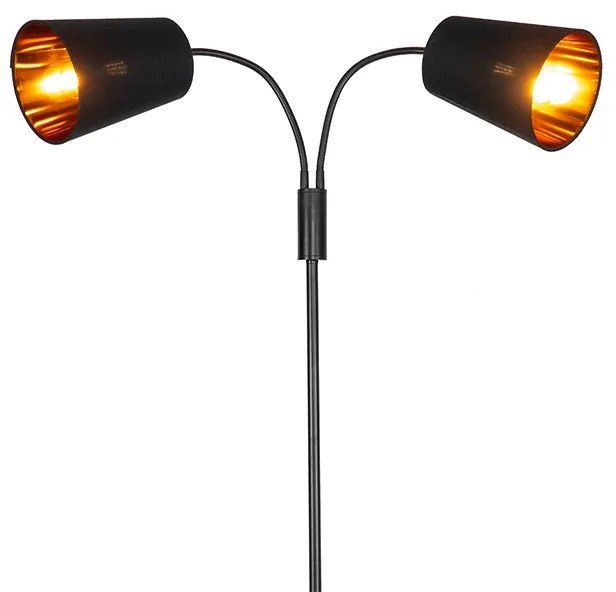 Nowoczesna lampa stojąca czarna 2-światłowa - Carmen Nowoczesny Oswietlenie wewnetrzne