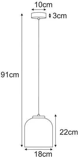 Wisząca długa lampa grafitowa K2-W32