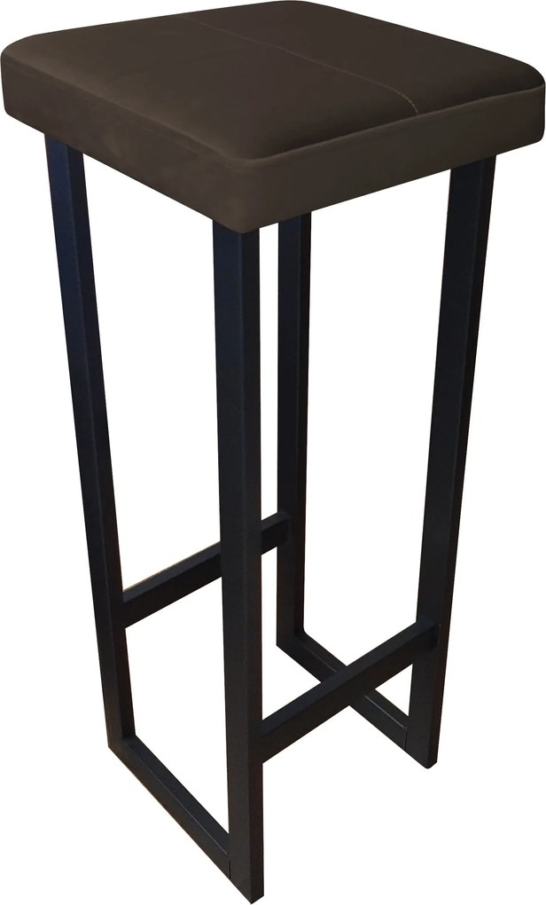 Hoker ALEX krzesło barowe tkanina Welur podstawa metalowa : Kolor Stelaża - Czarny , Kolor tkaniny - VELVET - MG05, Wysokość - 90 cm