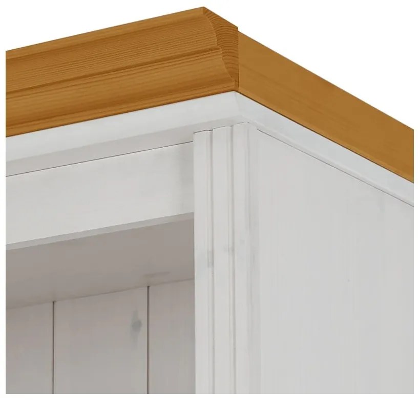 Biały regał z litego drewna sosnowego 74x223x37 cm Anita – Støraa