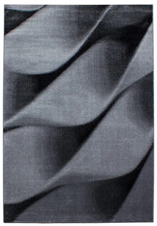 Dywan nowoczesny Parma Fale szaro-czarny 200 cm x 290 cm