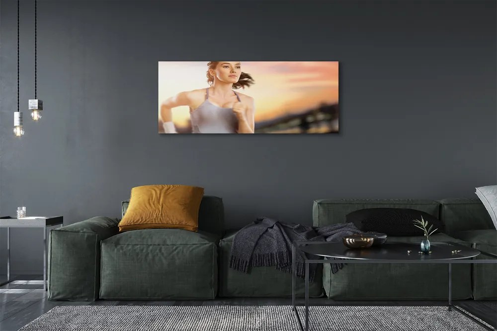 Duży obraz na płótnie Kobieta na Tle Nieba