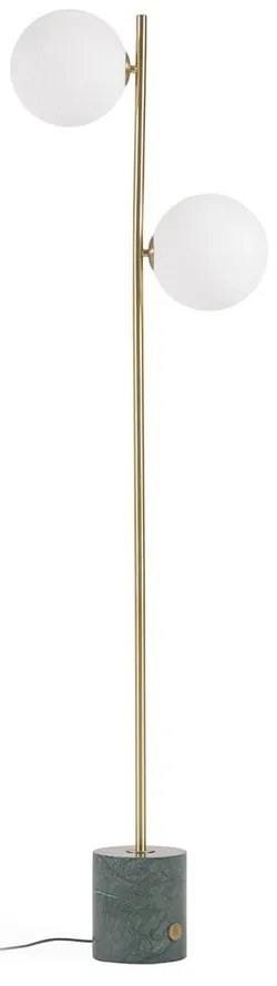 Lampa stojąca w zielono-złotym kolorze ze szklanym kloszem (wys. 161 cm) Lonela – Kave Home