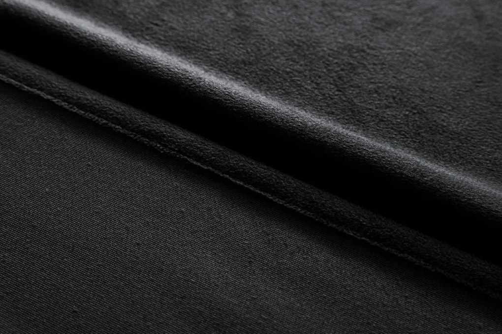 Czarna zasłona zaciemniająca VELVET 140x250 cm Zawieszanie: Metalowe pierścienie