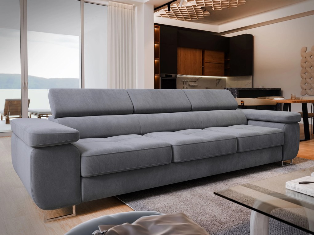 Masseno Sofa MOSINE z funkcją spania, Rozkładana sofa - Popiel, MONOLITH 85