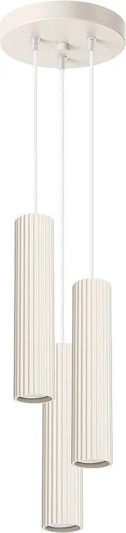 Lampa Wisząca Minimalistyczny Karbon, Aluminium - 3 Źródło - L.19.5 X H.108 Cm - Beżowy