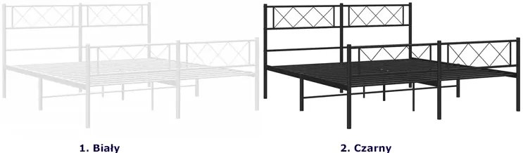 Czarne metalowe łóżko industrialne 120x200cm Niebieski