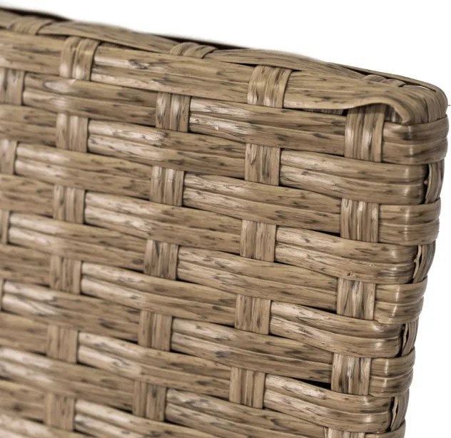 Zestaw Mebli Ogrodowych FLORYDA Beżowy Sofa Krzesła Pufy Stolik Tarasowy Technorattan Nowoczesny