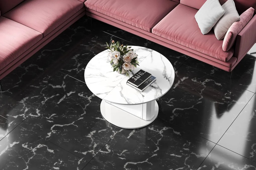 Ławostół podnoszony i rozkładany Primo Lux efekt marmuru połysk