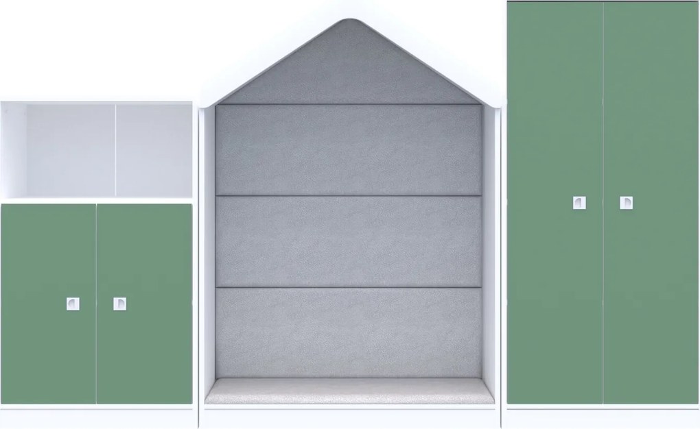 Komplet mebli do sal edukacyjnych Blox Colours 5, fronty pastelowe zielone