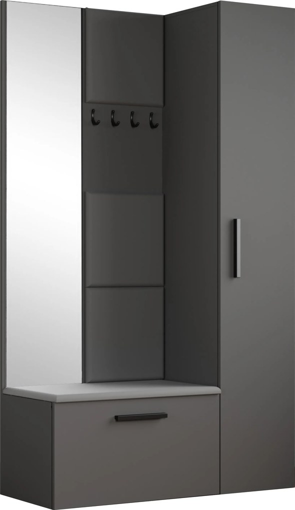 Masseno Garderoba MODULO 120,6/204/40 cm do Przedpokoju Nowoczesna Szara