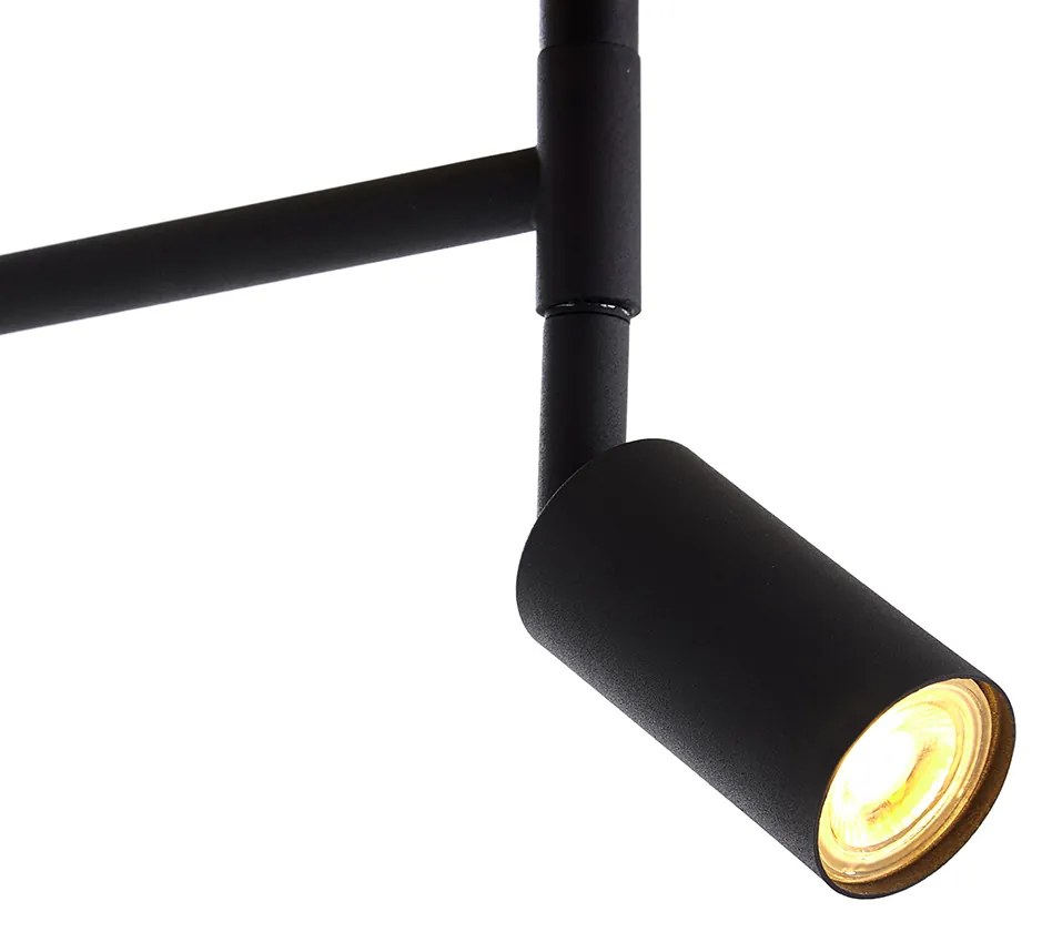 Lampa stojąca czarna z czarnym kloszem i regulowaną lampką do czytania - Ladas Retro Oswietlenie wewnetrzne
